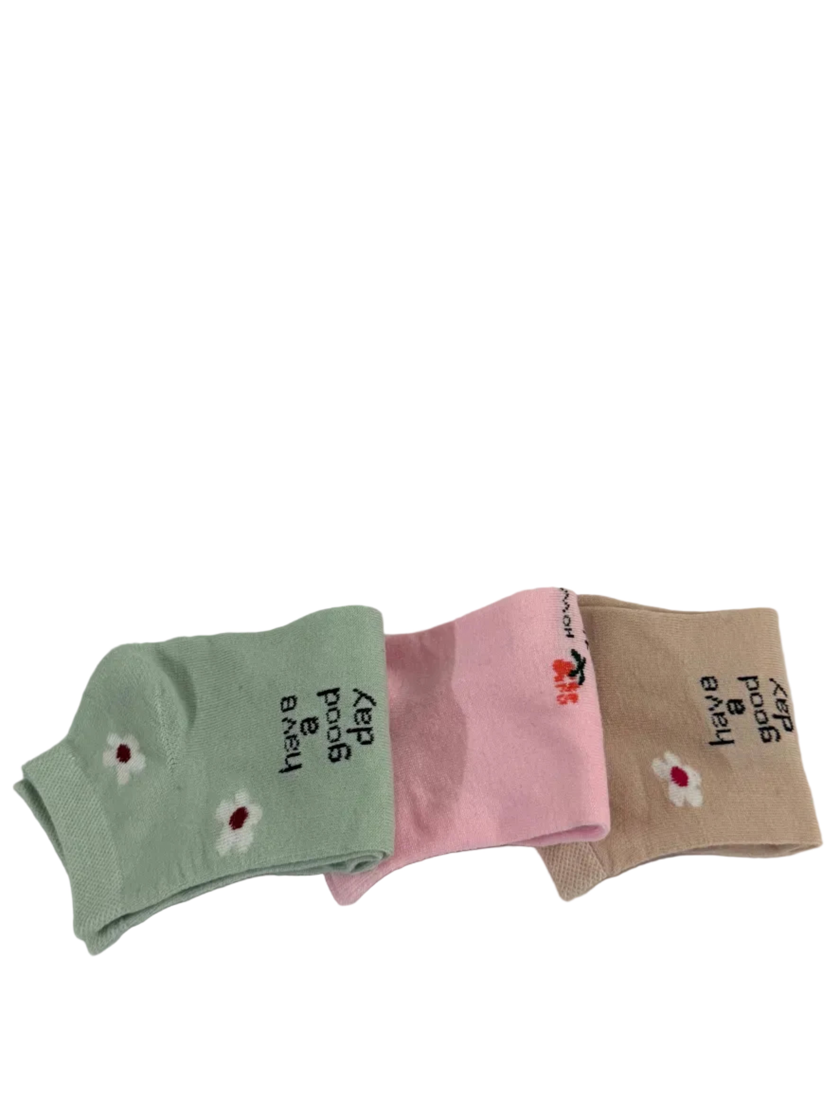Women’s Daisy Cotton Socks- Pack of 3