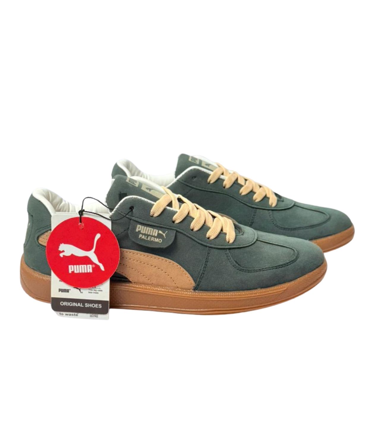 Puma palermo-myrtle green/cream tan/Gum